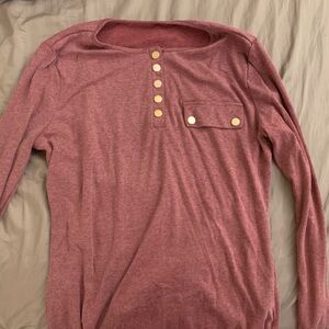 Red long sleeve shirt with buttons